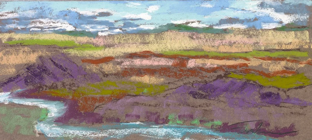 #3 Theodore Roosevelt National Park, ND | August 2014 | Pastel on Paper | 9 x 12 