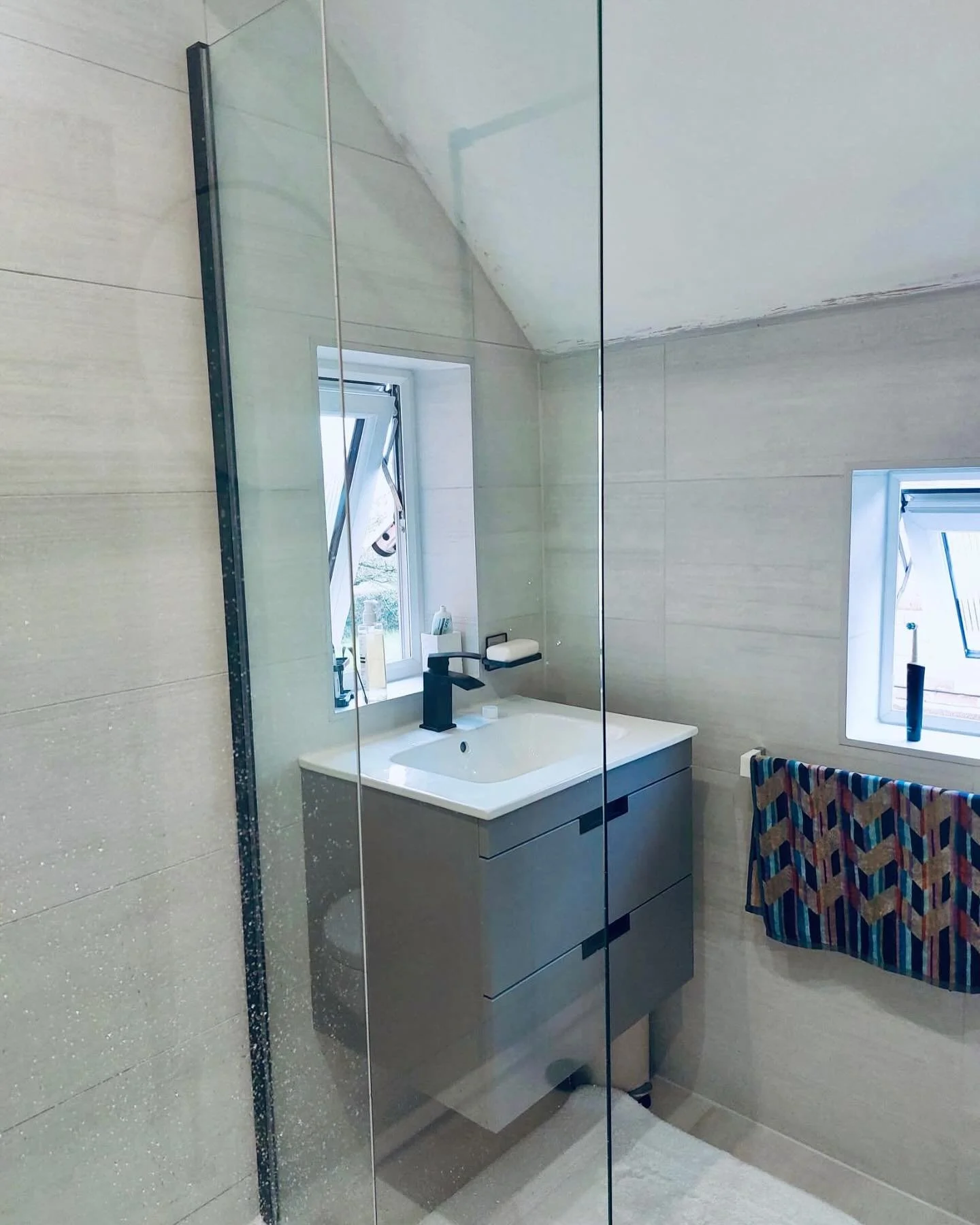 Beautiful, subtle bathroom transformation completed for one of our very happy customers 🩶