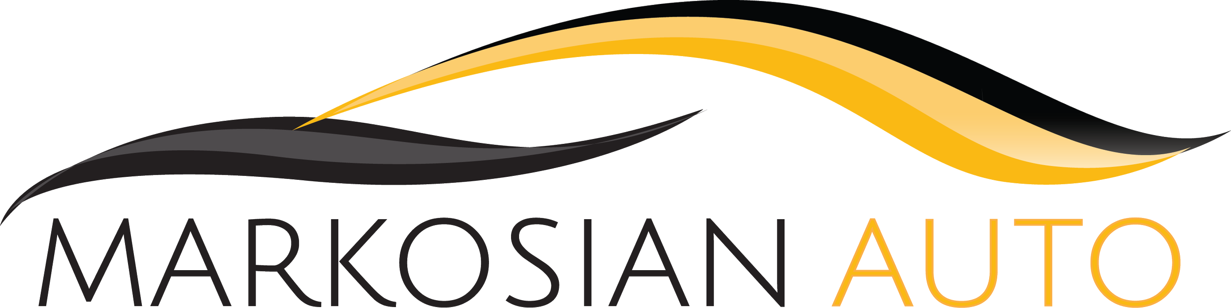 Logo with black, gray, and gold swoosh above the text 'Markosian Auto'.