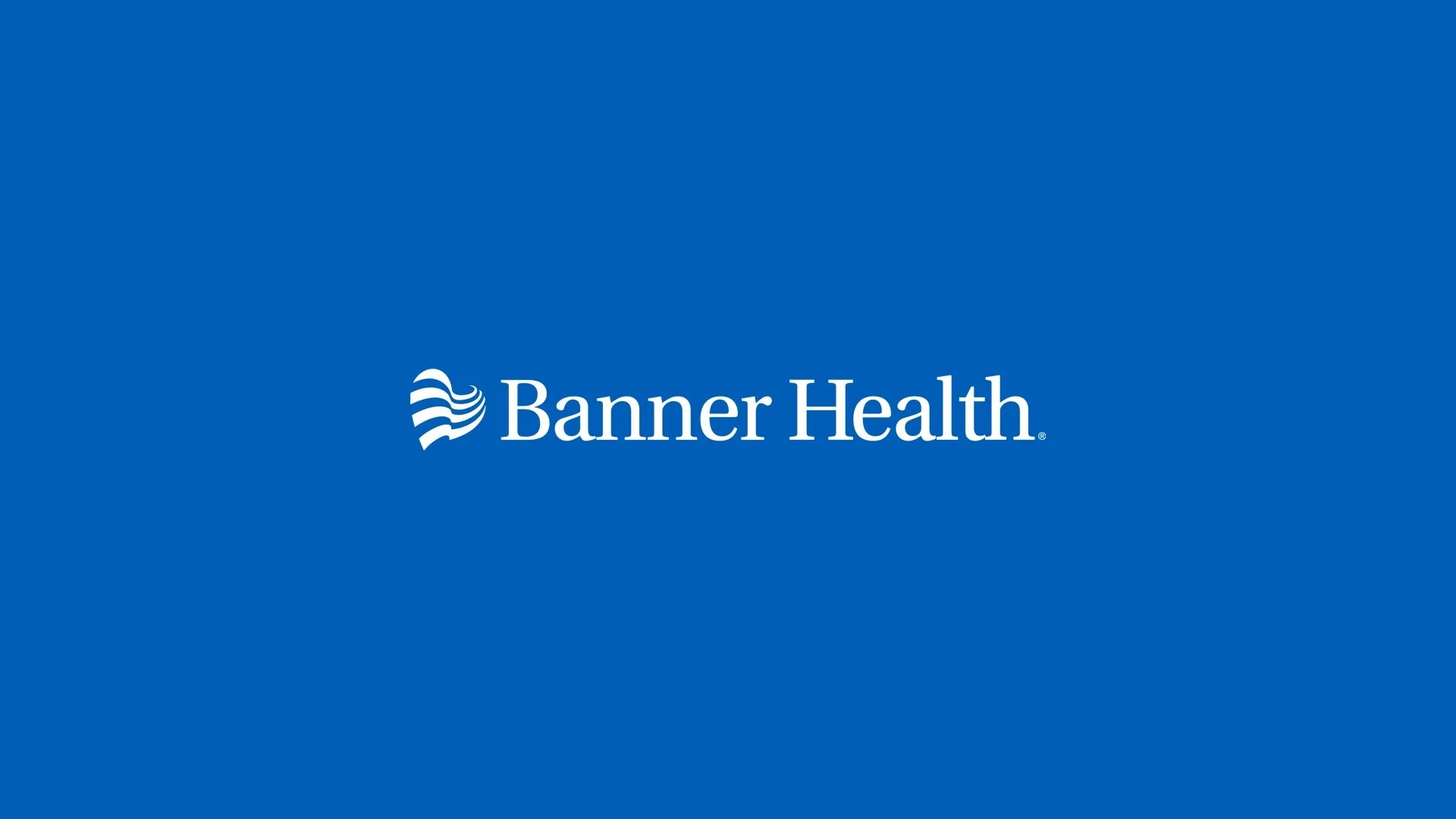 Blue background with the white Banner Health logo and text in the center.