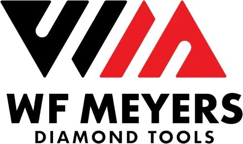 Logo for WF Meyers Diamond Tools featuring black, red, and white stylized letters 'VIA' above the company name.
