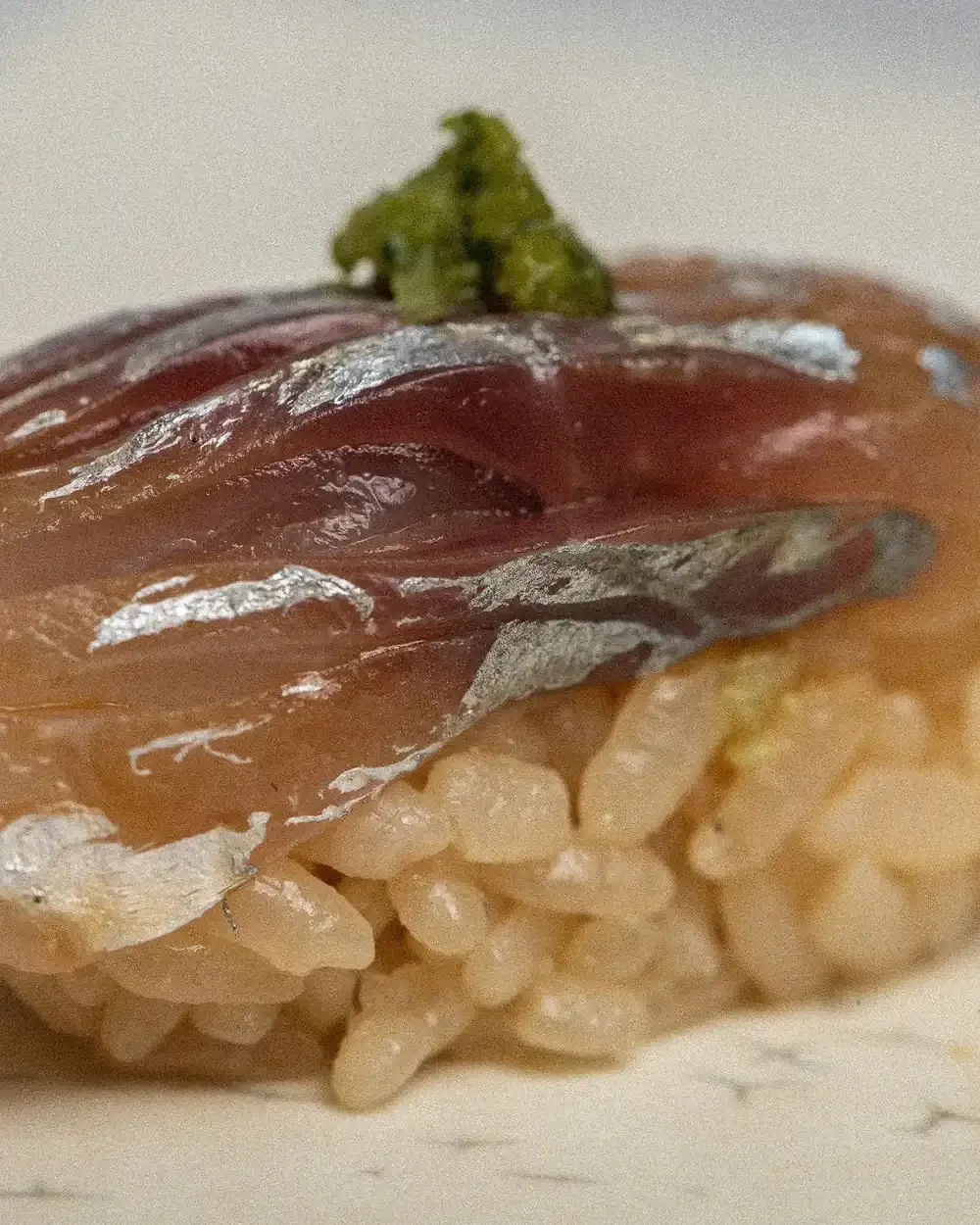 A single piece of Shime Saba Nigiri