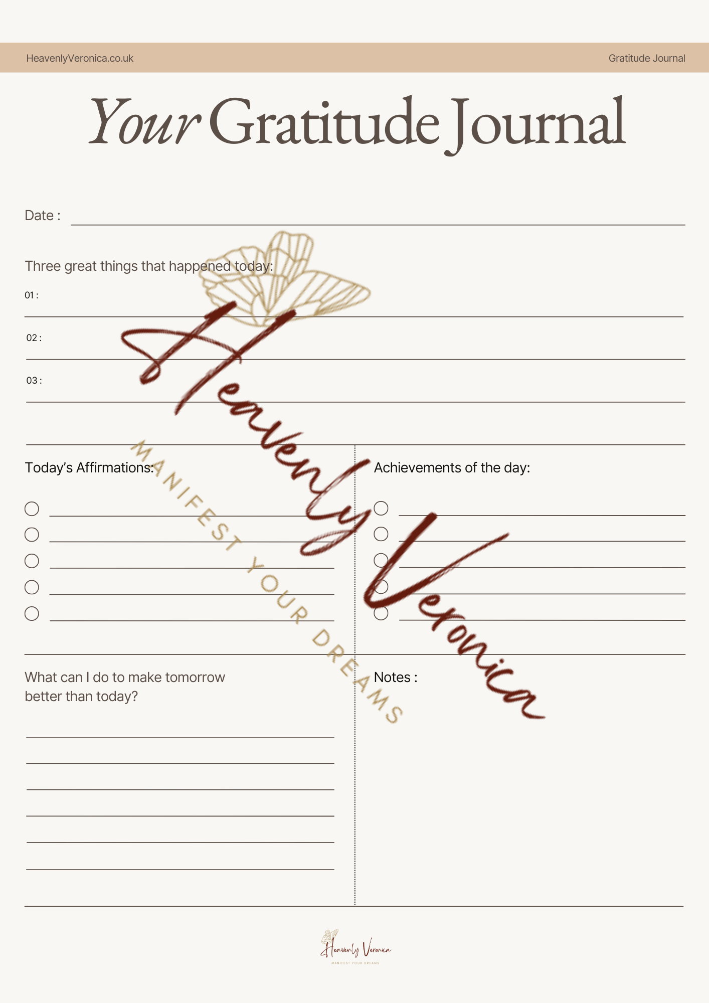 Gratitude Journal Download