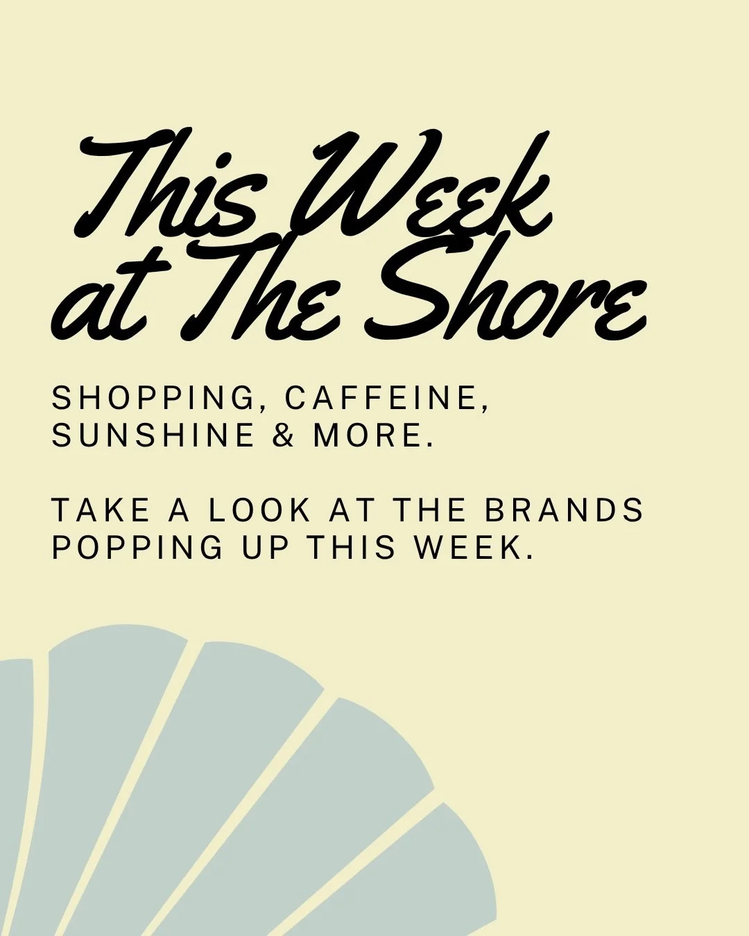 There's a lot happening at The Shore this week 👀
Stop by and check out the latest brands to anchor down.

🌊 Swim &amp; Activewear by @kavalacollective 
✨ One-Day Pop-Up with @dailydrills 
&hearts;️ Skincare by @senteskincare 
🍀 Curated pieces from