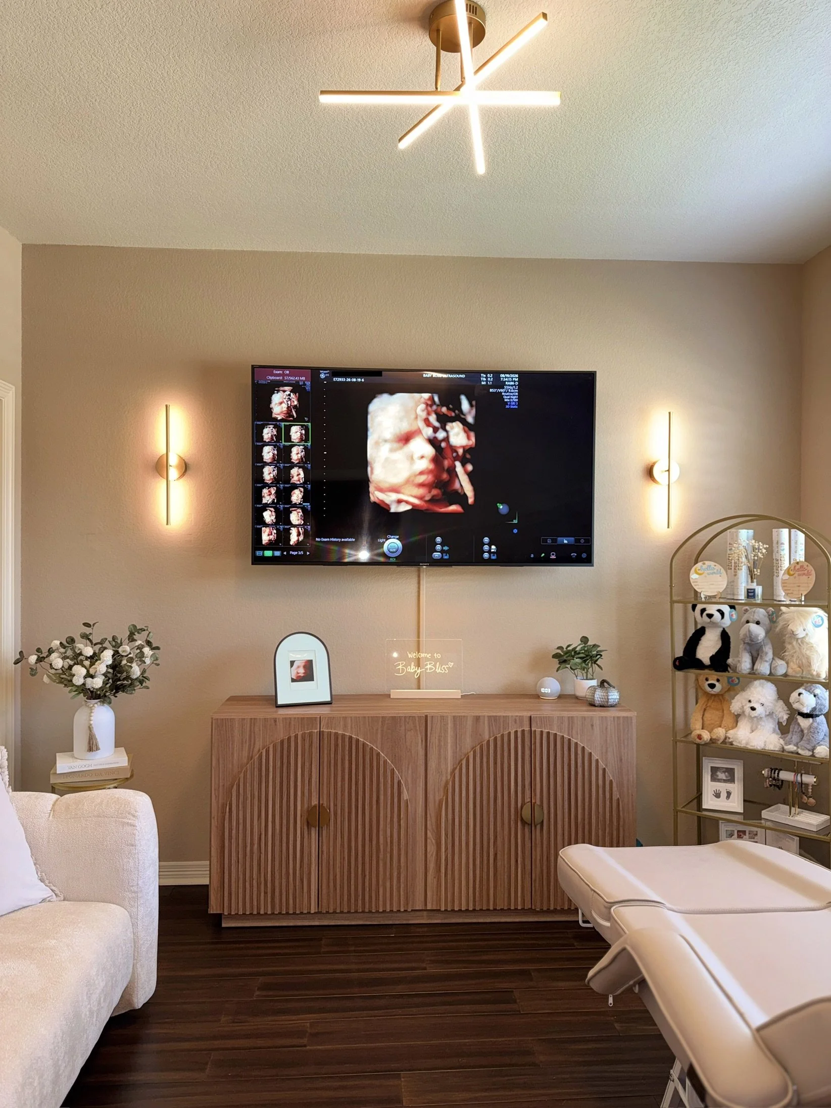 Private boutique ultrasound studio at Baby Bliss Ultrasound near Downtown Houston.