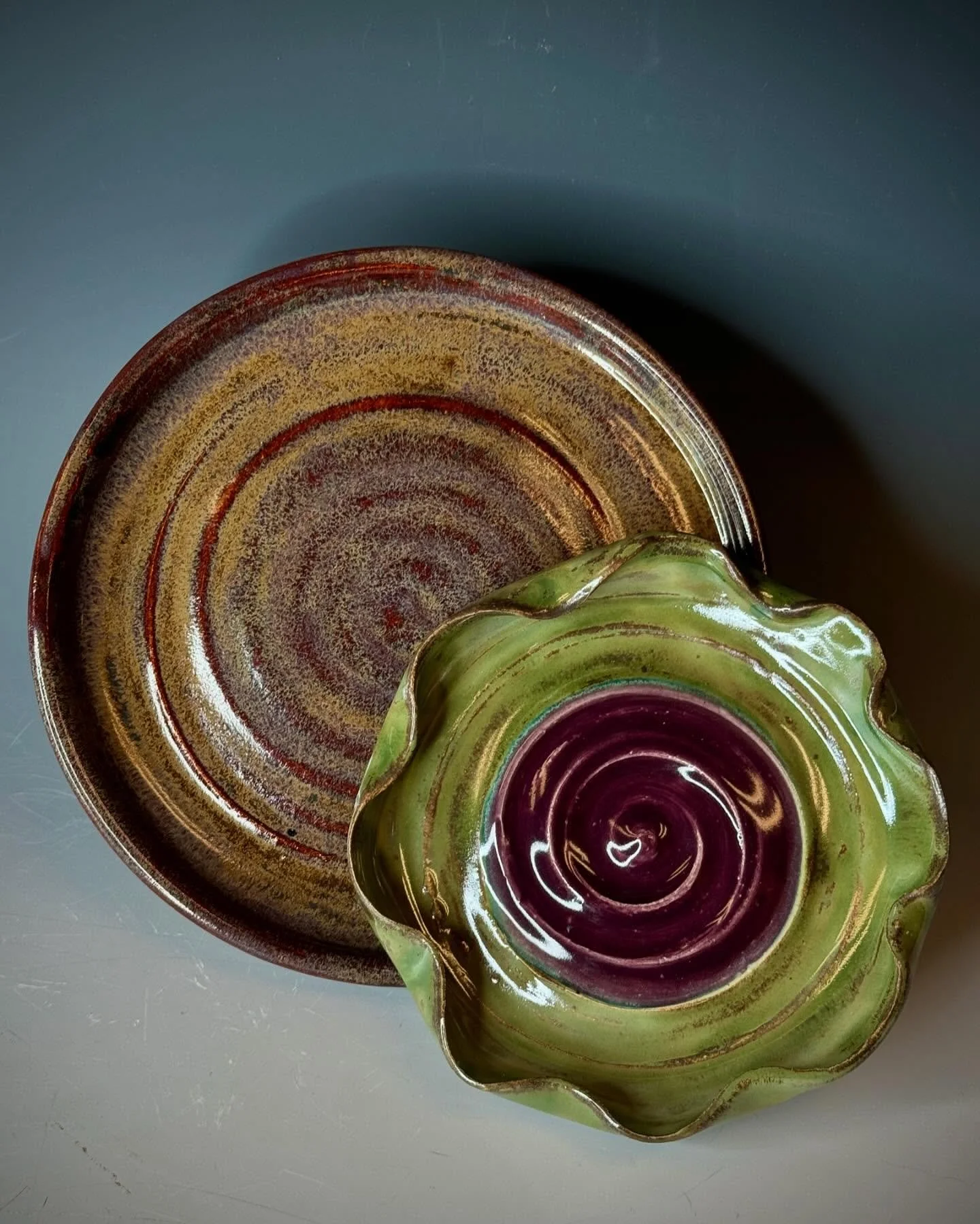 wheel thrown plates &amp; bowls 🥣