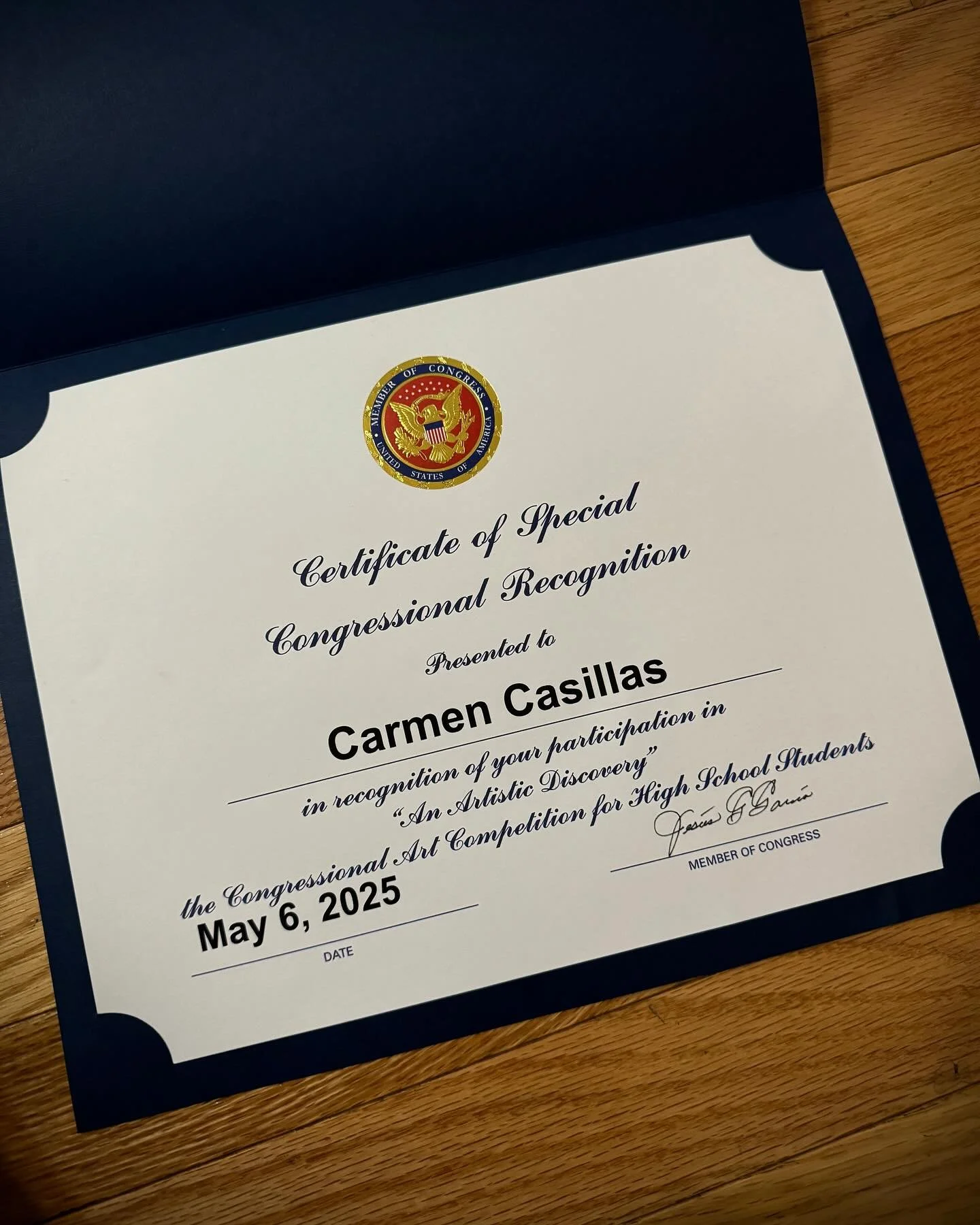 nationally recognized as first place in the 2025 Congressional Art Competition 🤍
