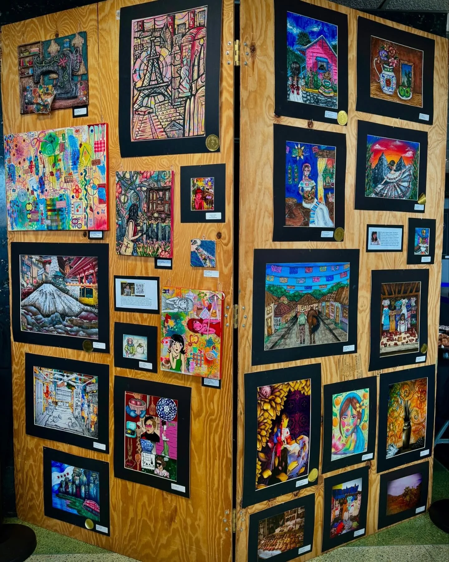 Reavis art show with my 3 completed AP art portfolios in one year! 🌟🎨