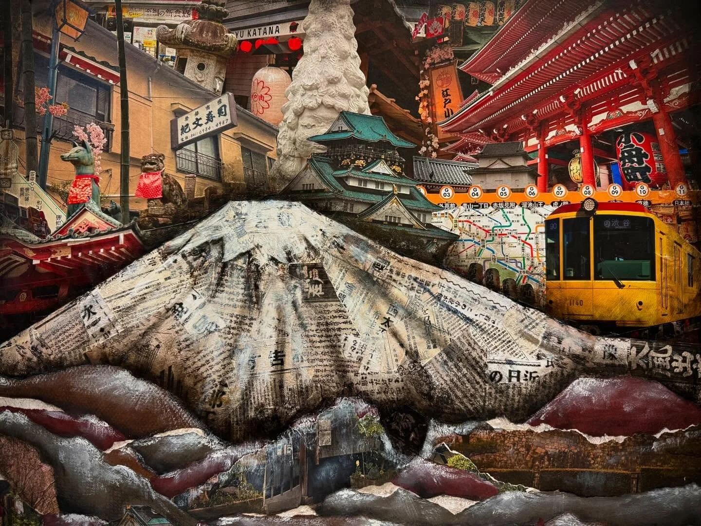 &ldquo;a week in japan&rdquo; 🎏⛩️🚞🌸🎍🗼
collaged with my original photographs from my trip
inspired by mt. fuji 🗻