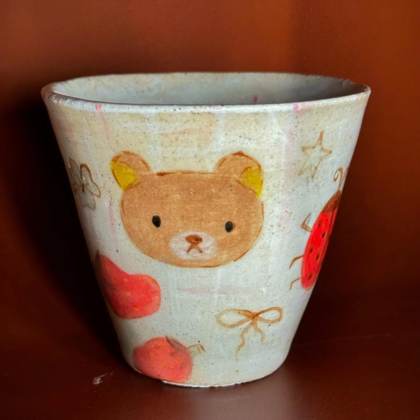 small cup &amp; plate i made on the pottery wheel ☘️🐞