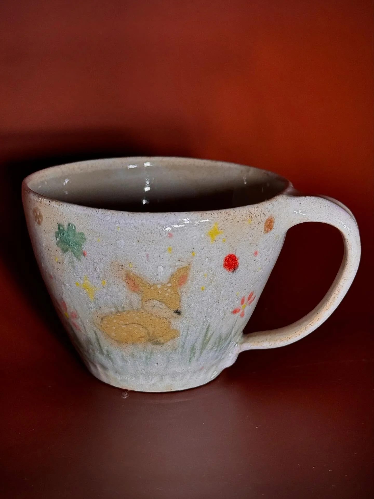 mug &amp; bowl i made on the pottery wheel 🎀🦌