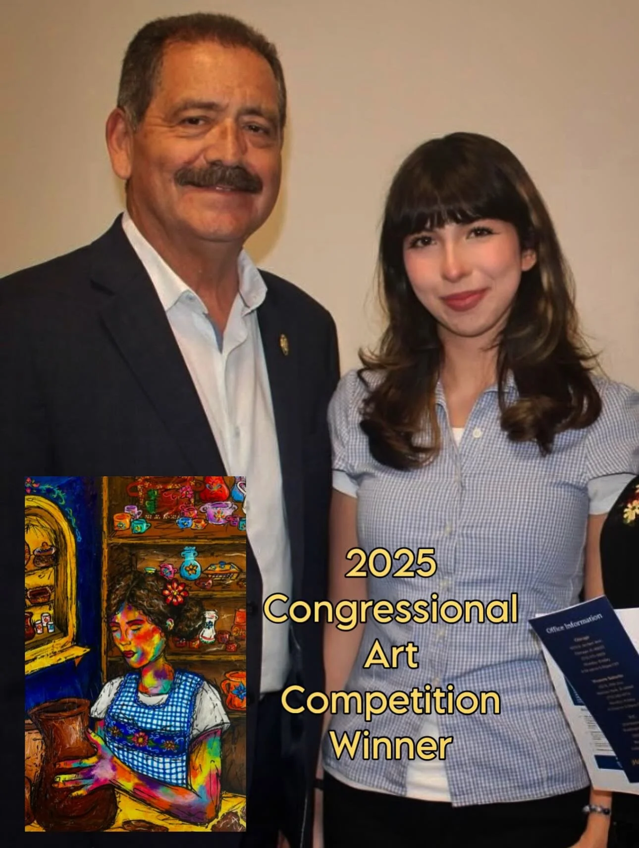 Last night I had the opportunity to give a small speech about my Congressional Art Competition win at Burbank&rsquo;s very first meeting; with Congressman Chuy Garc&iacute;a as the guest!
I&rsquo;m sooo grateful *･゜ﾟ･*&bull;.&bull;