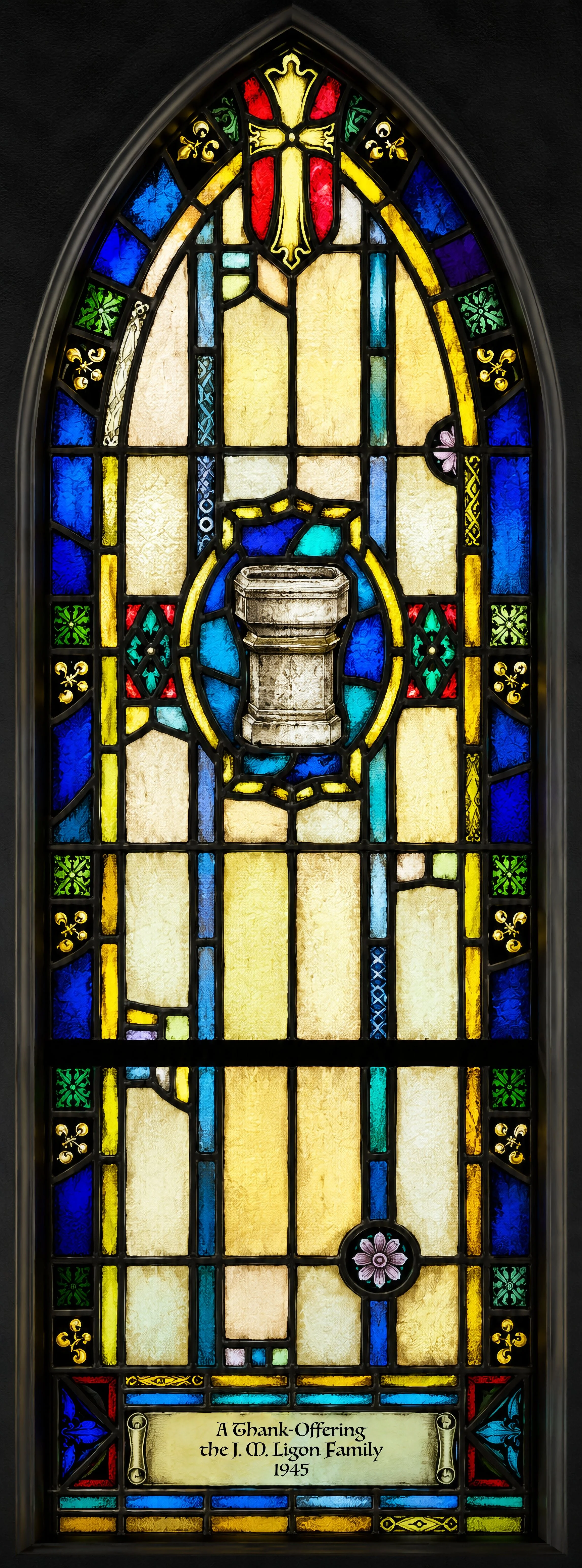The Font. A baptismal font much like our own.