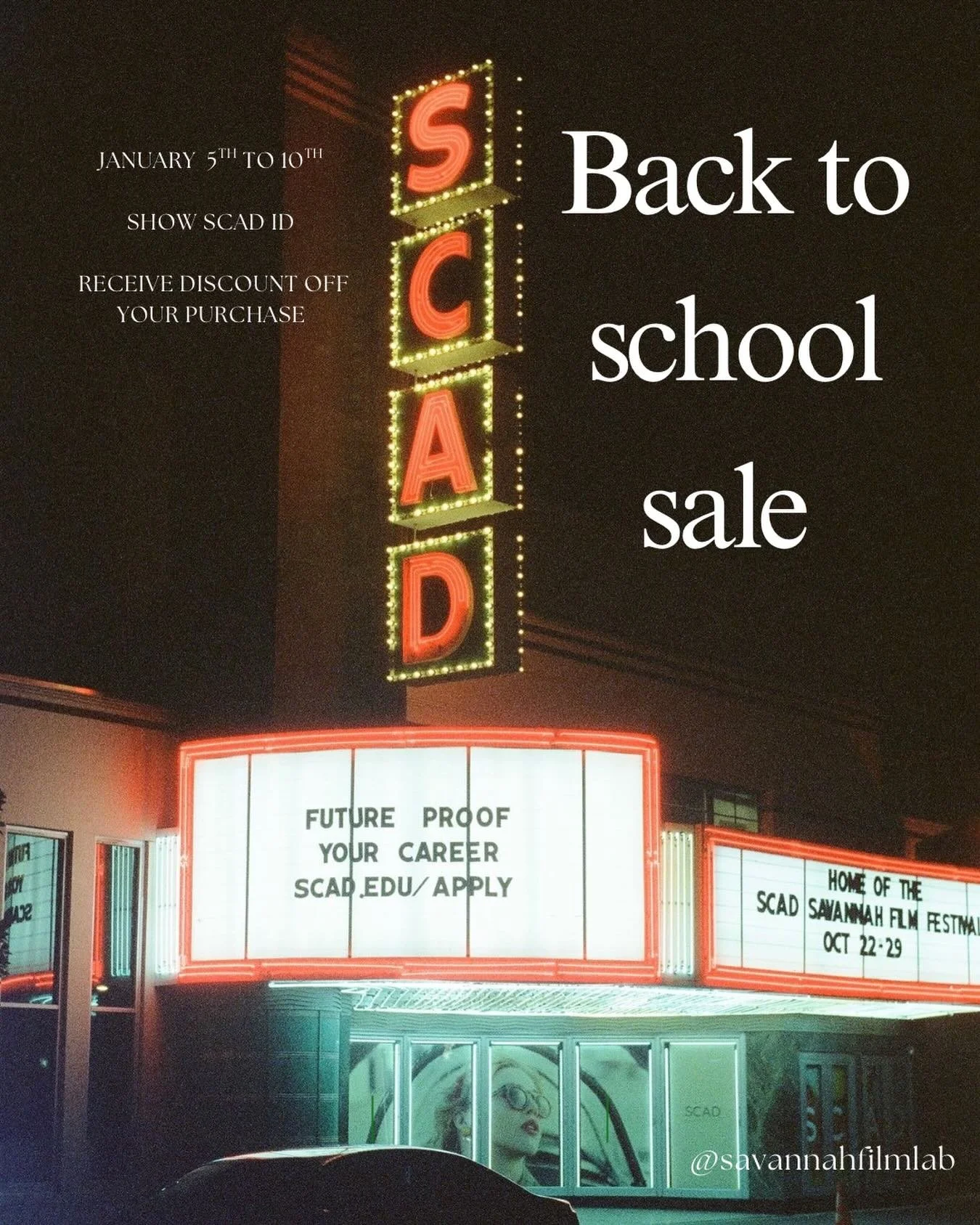 Welcome back scad students! Best of luck on the fist day of classes! Once you get that supplies list come down and see us ! 

@scad_photo @scaddotedu