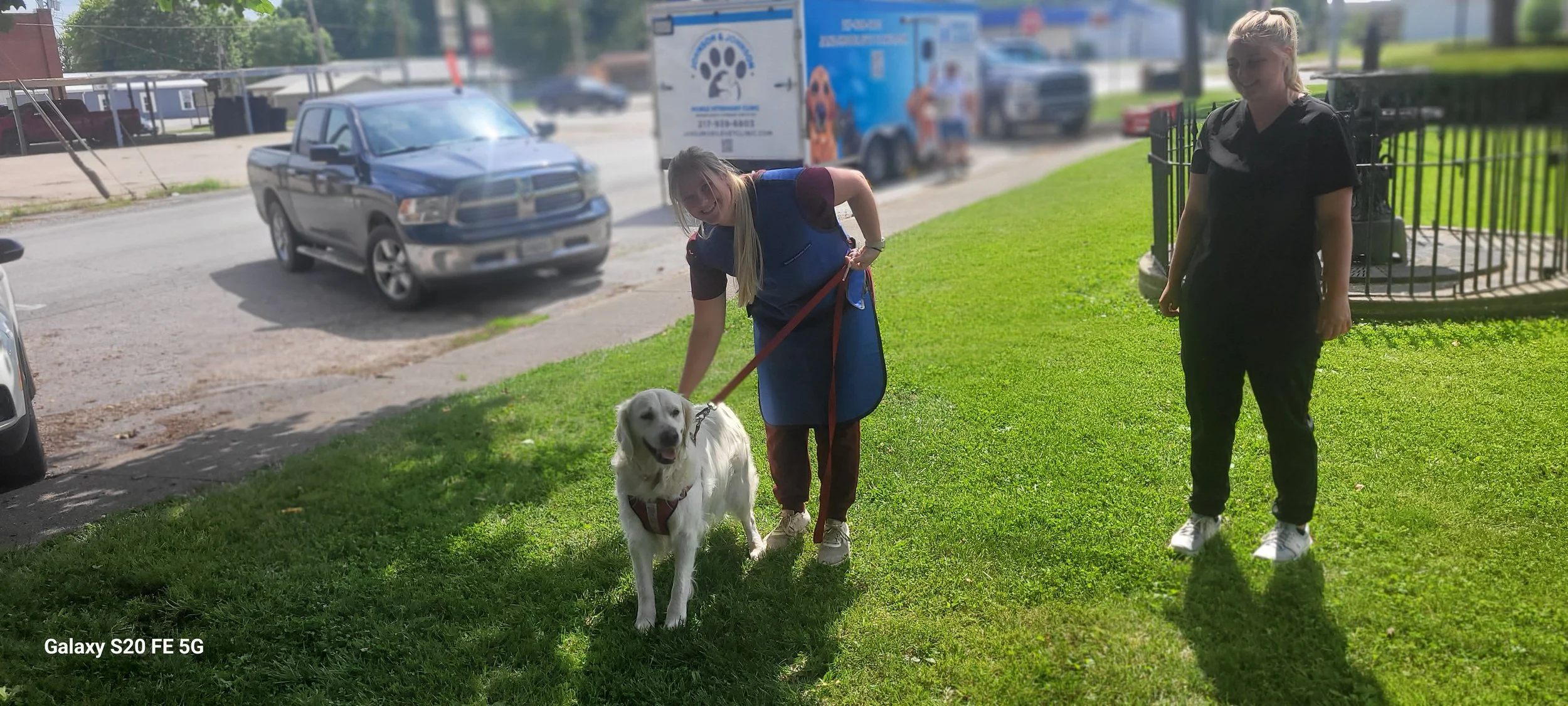 Layla with her Vet Techs