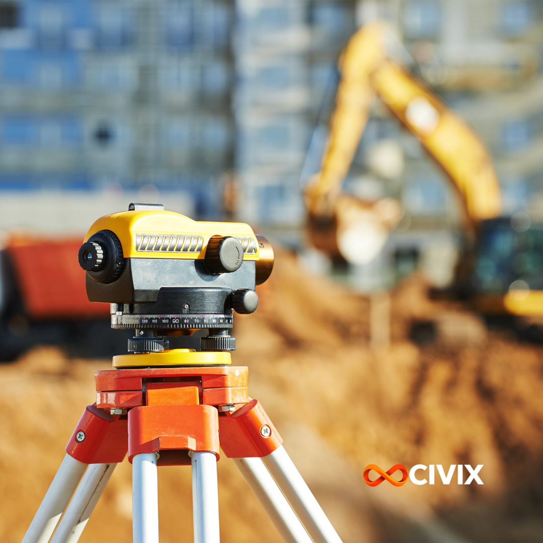 Estación total utilizada para levantamientos topográficos, replanteos y control de obra.