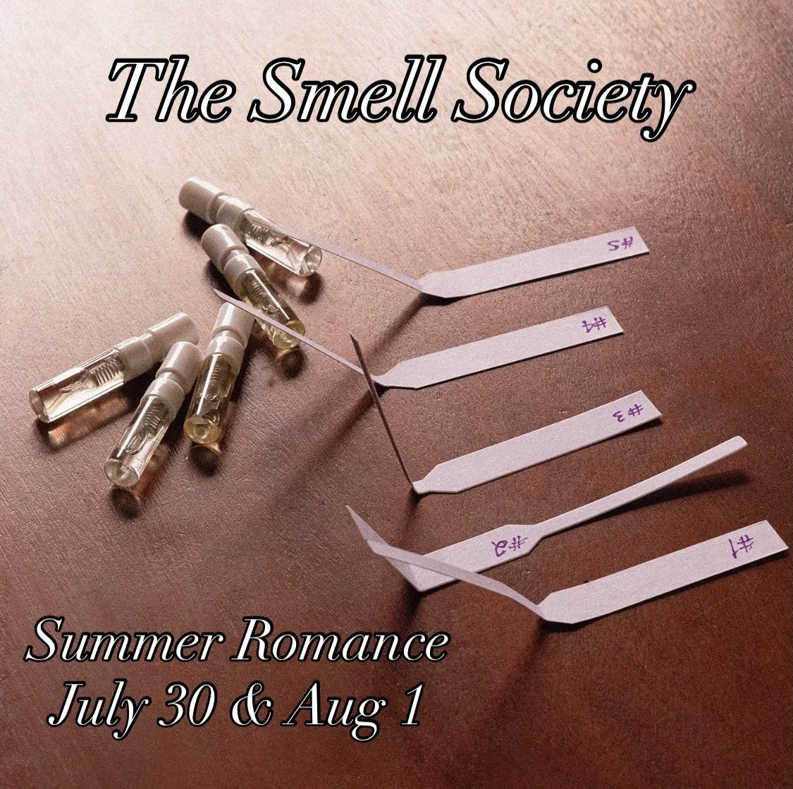 We&rsquo;re back for our second Smell Society event! Join a community of curious noses for a guided sniff through five curated niche fragrances. Like a wine tasting, but with scents!

Whether you&rsquo;re planning a trip to the cottage 😉 or simply e