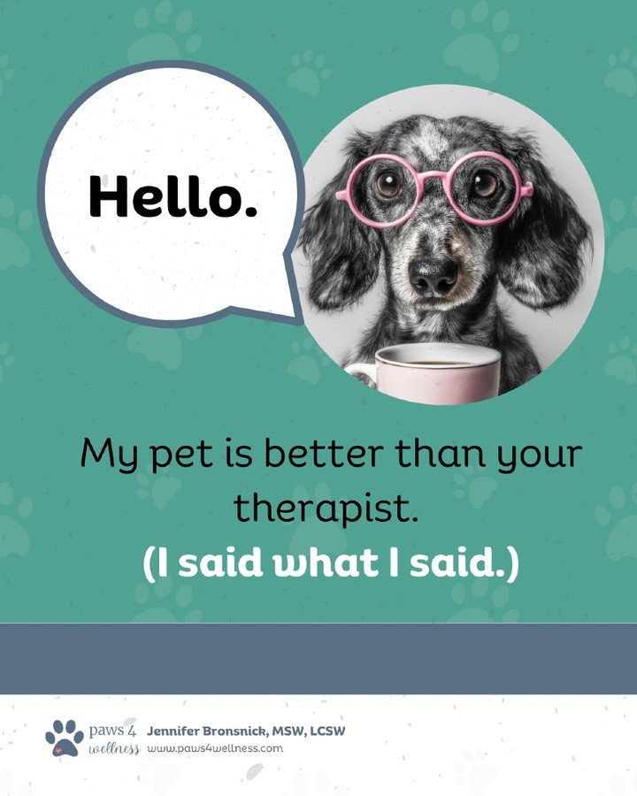 Not because therapists don&rsquo;t matter.
They do.

But most people don&rsquo;t need more insight.
They need their nervous system to feel safe.

And your pet does that&hellip; automatically.

They slow you down.
Ground you.
Bring you back into your 