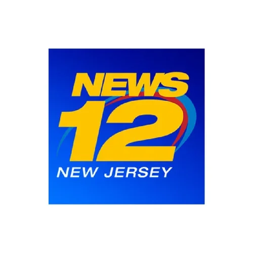 Logo of News 12 New Jersey with yellow and blue text on a blue background.