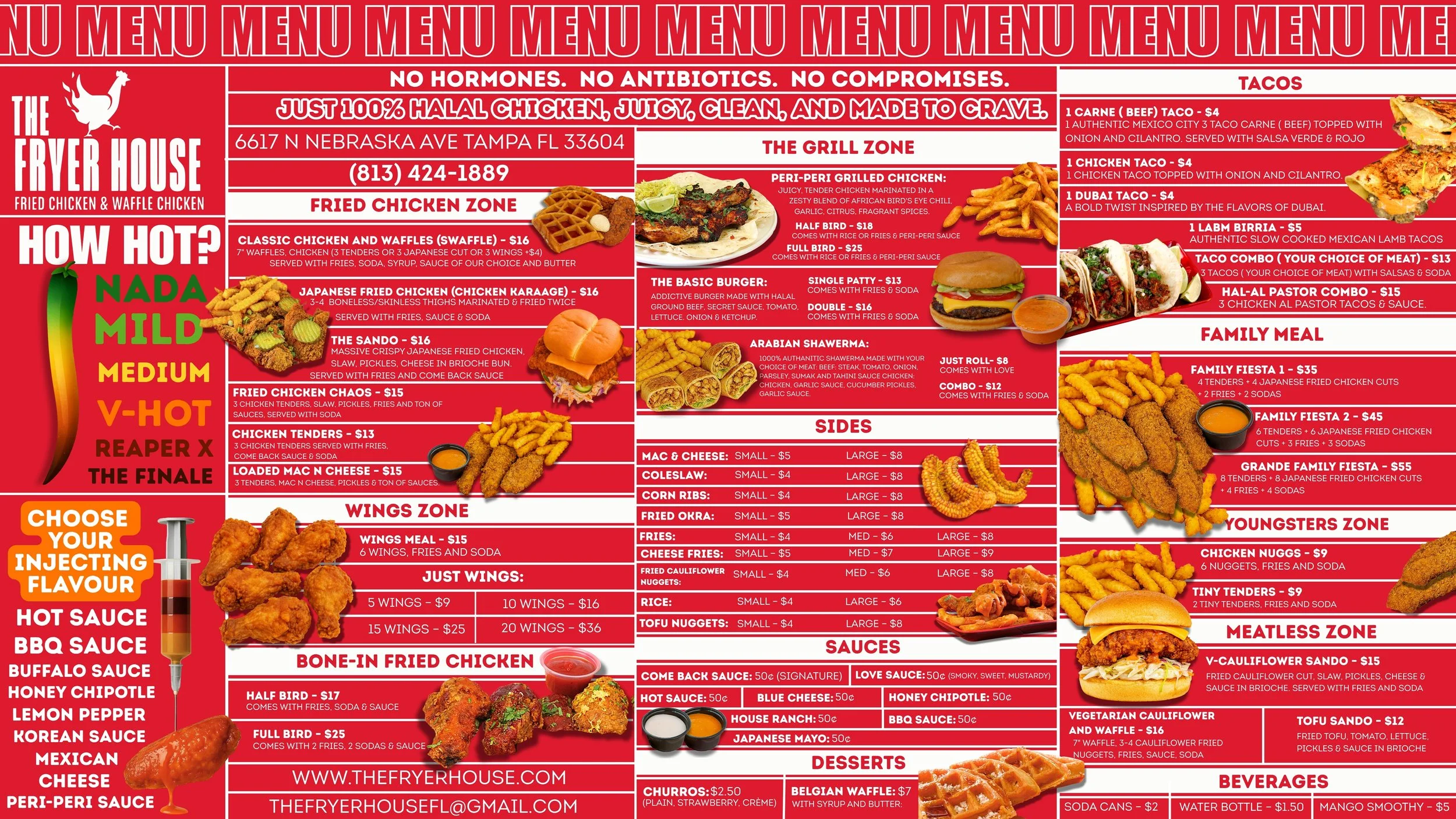 Fryo Menu The Fryer House | Tampa's Best Fried Chicken & Waffle