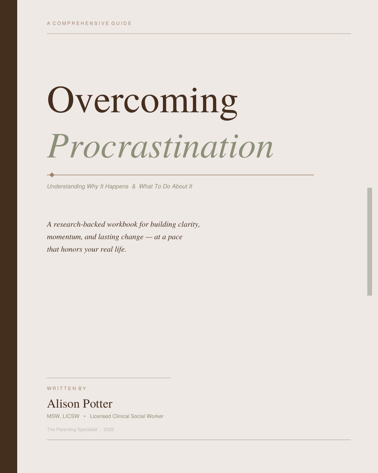 Overcoming Procrastination Workbook