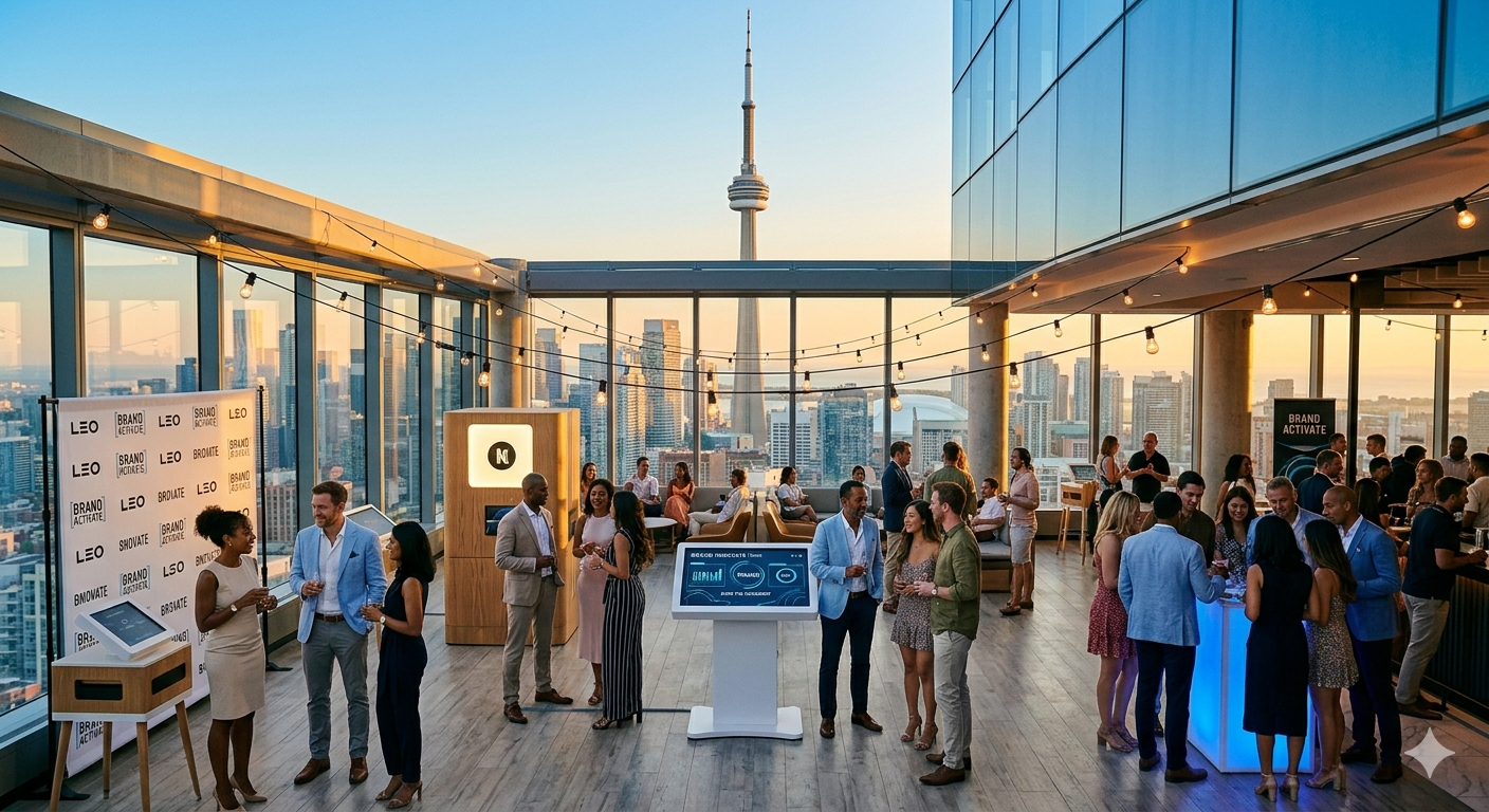Rooftop brand activation Toronto skyline corporate summer event