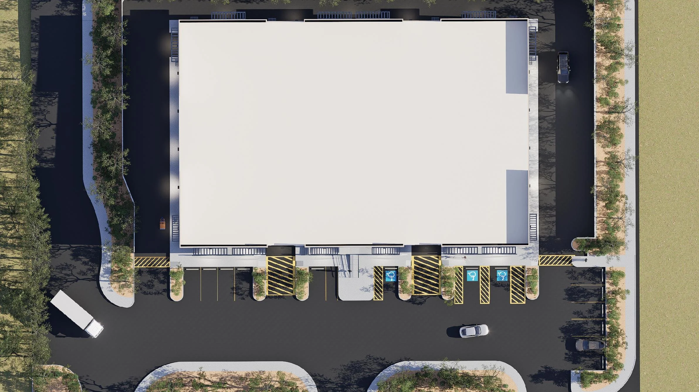 Pepper Lane industrial flex site layout and building footprint