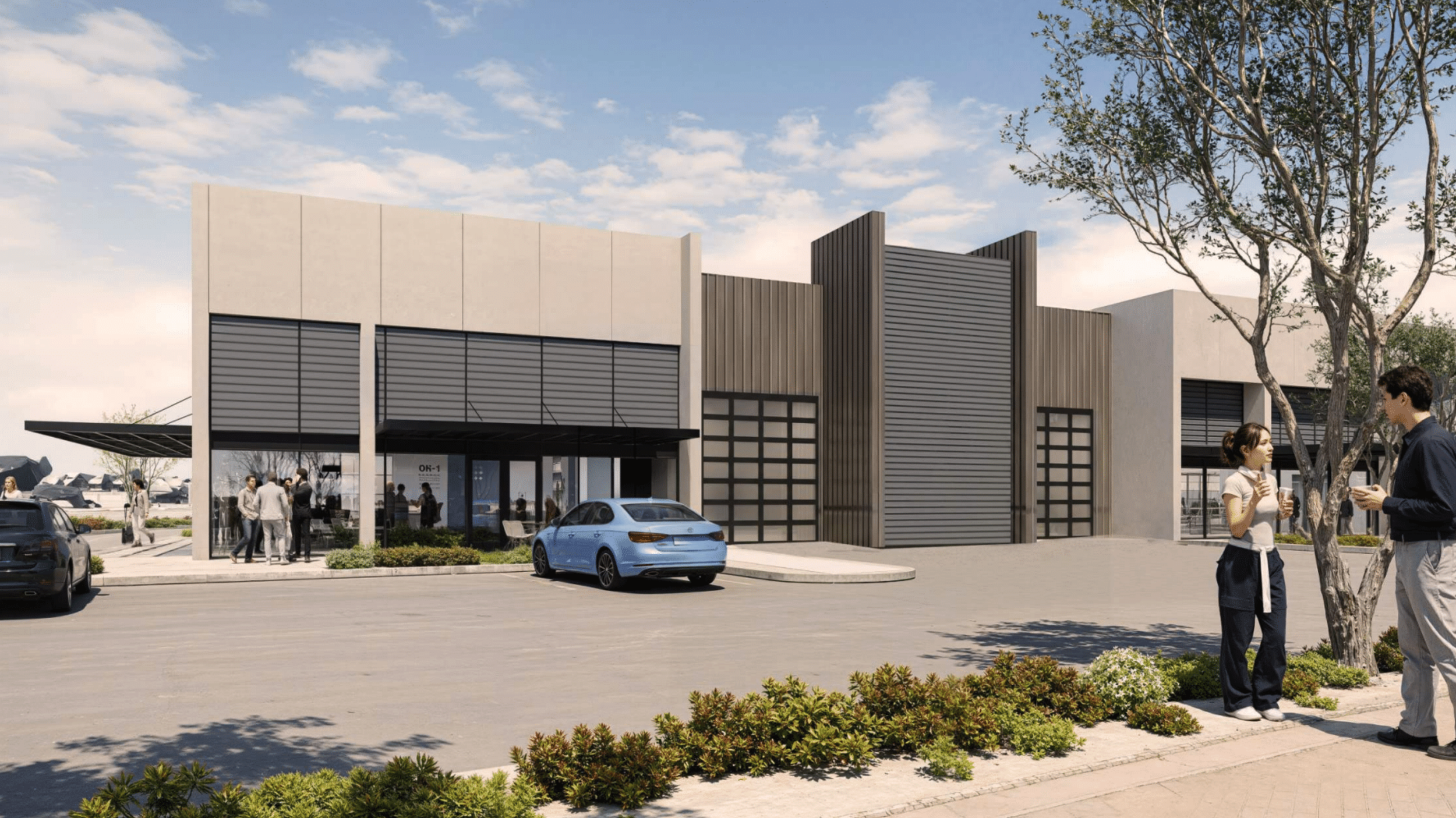 Longbow Commerce Park industrial flex building entrance