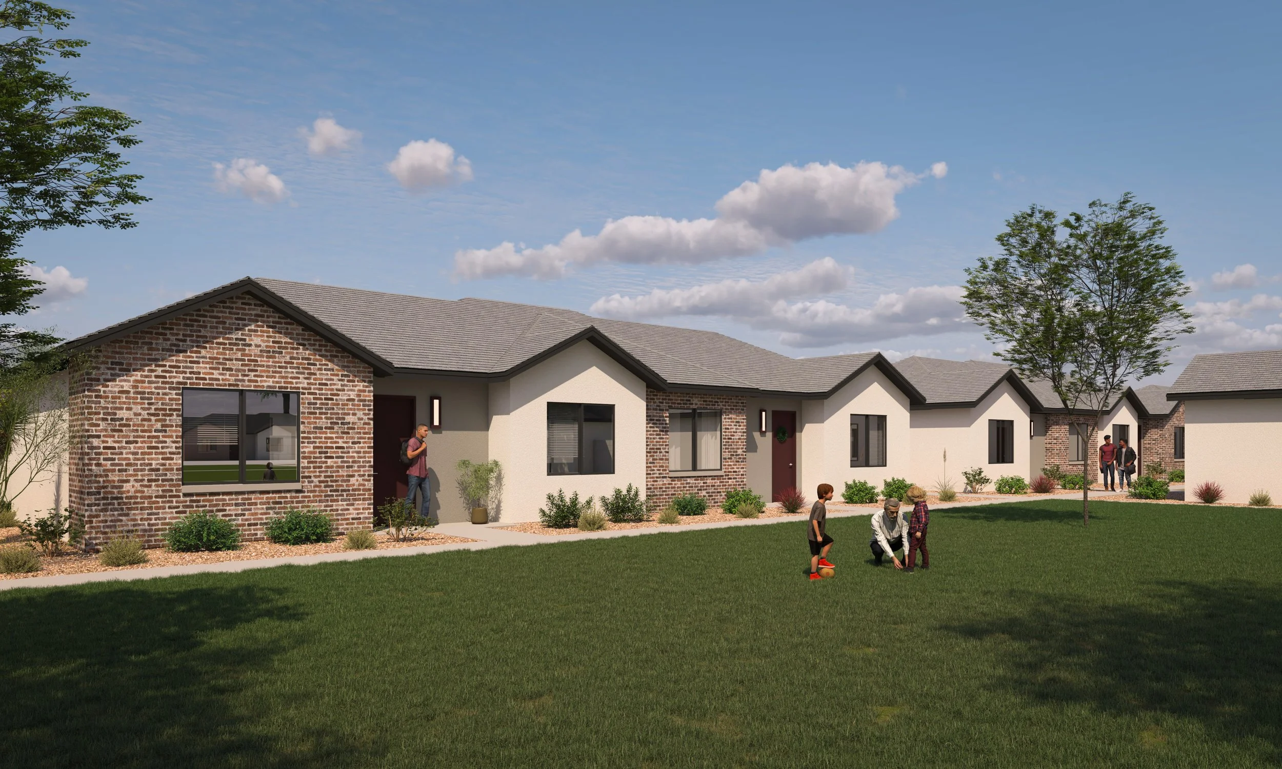 Turner Farms build-to-rent homes with private green space in Washington, Utah