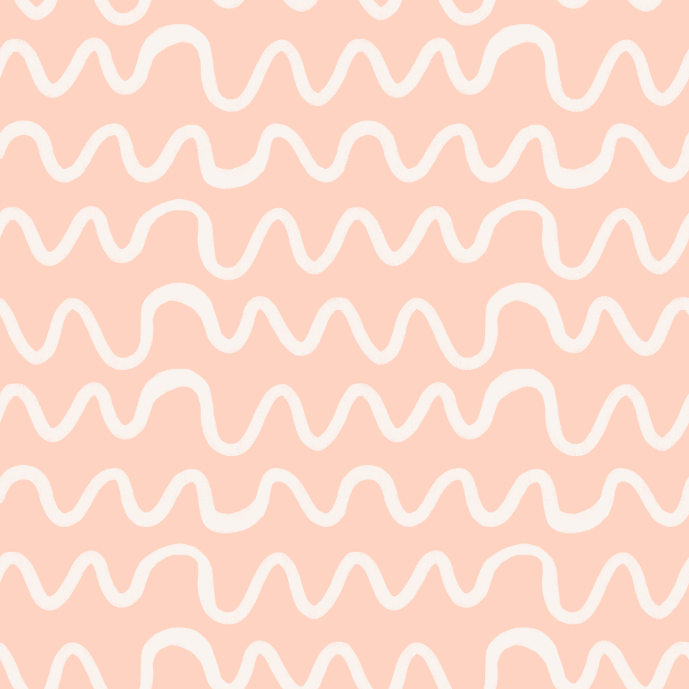 Seamless pattern with white wavy lines on a peach background.