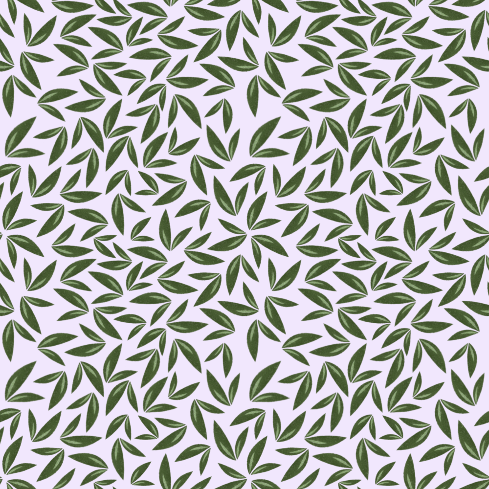 Green leaf pattern on light background, repeating design
