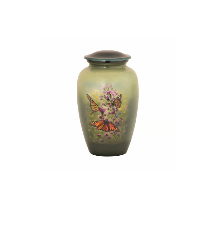 Butterfly & Flowers Urn