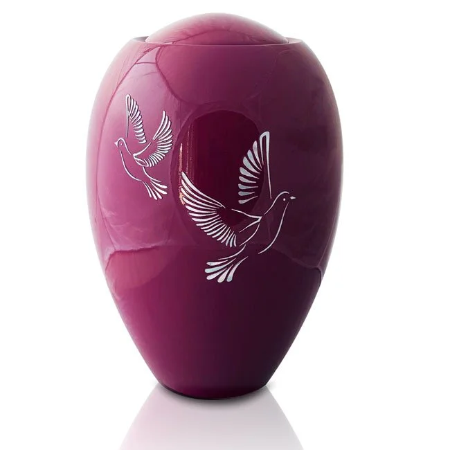 Shell Art Series Burgandy Doves 30-I-120.jpg