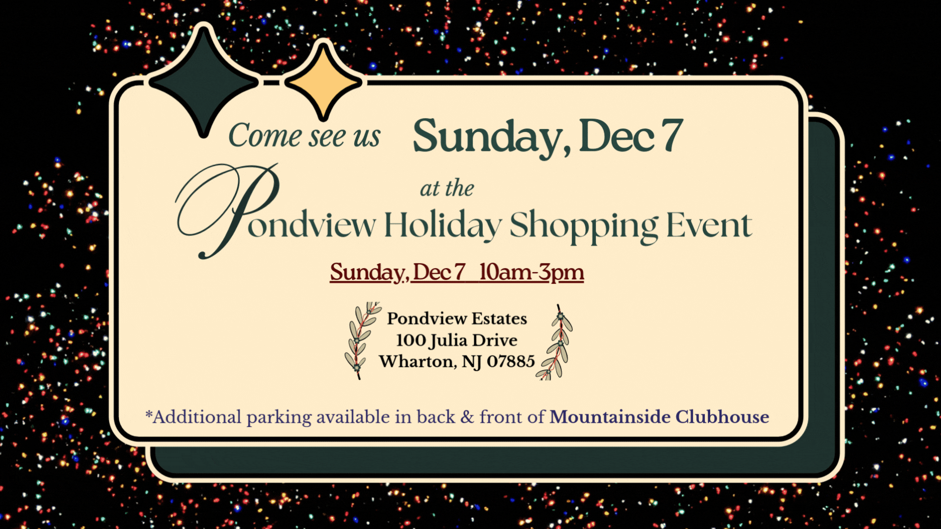 Pondview Holiday Shopping Event