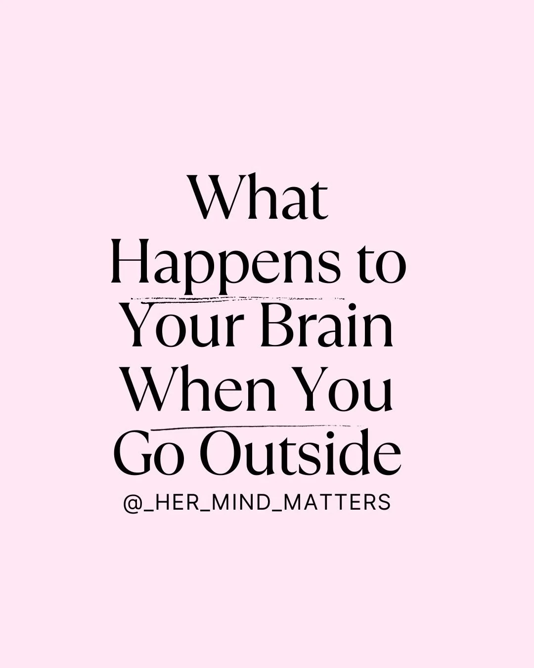 Even small amounts of time outside can support brain health and mental wellbeing!! Make an effort to go outside more ☘️🐝🌷✨#hermindmatters