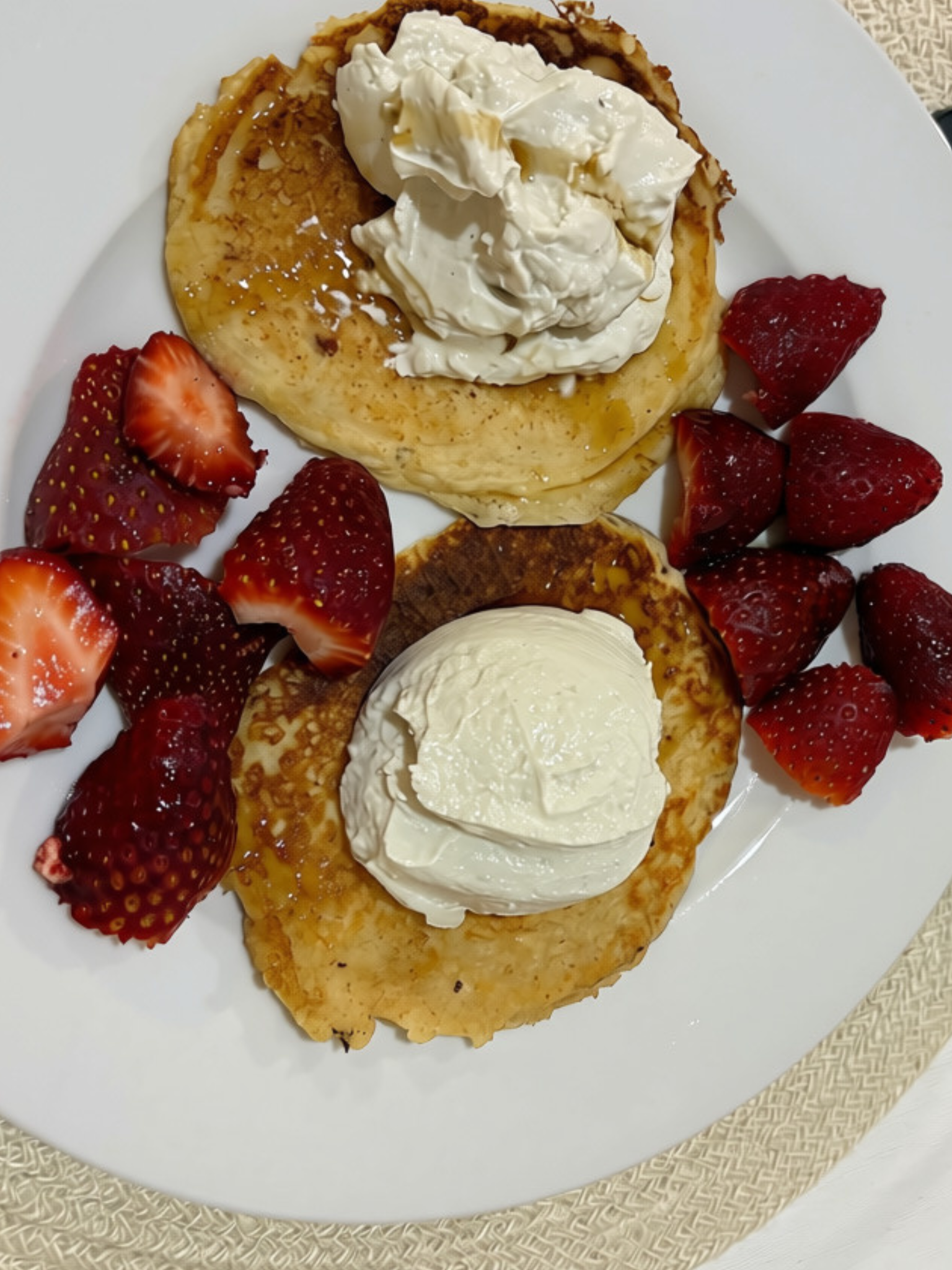 Jazmin Pursell breakfast of ricotta pancakes with strawberries