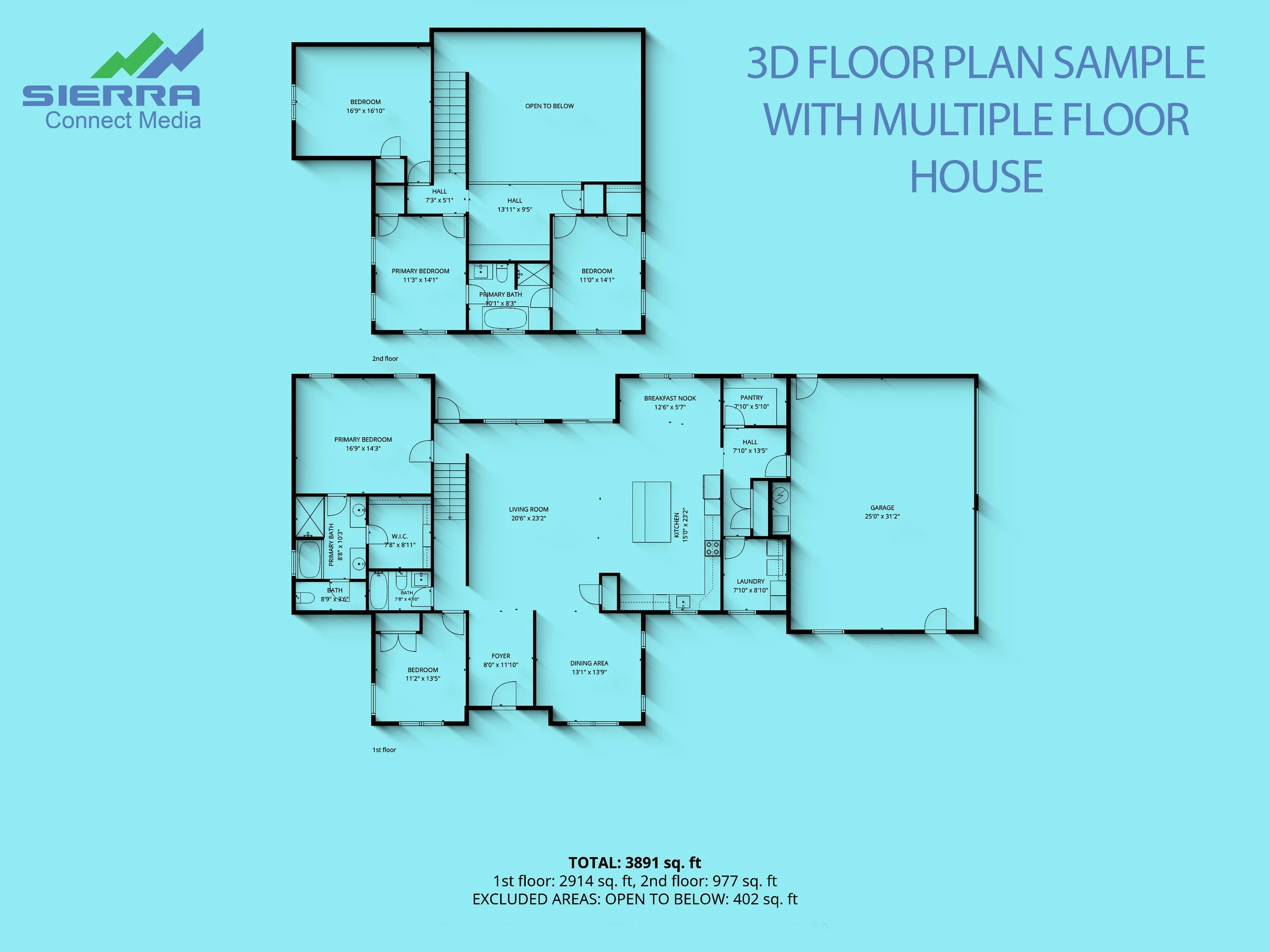 Completed multi-level floor plan, Lookout Drive, Northern Nevada