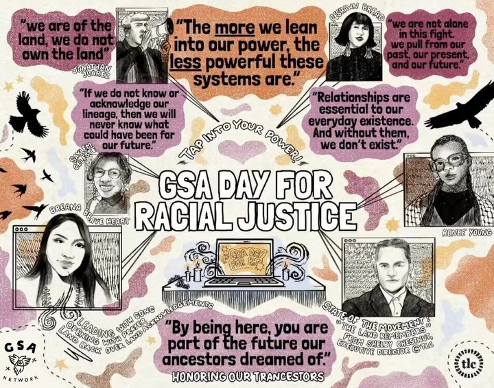 &ldquo;By being here, you are part of the future our ancestors dreamed of.&rdquo;

THANK YOU to everyone who attended our annual GSA Day 4 Racial Justice General Assembly last week! Together, we uplifted and honored point 8 of the National Trans Yout