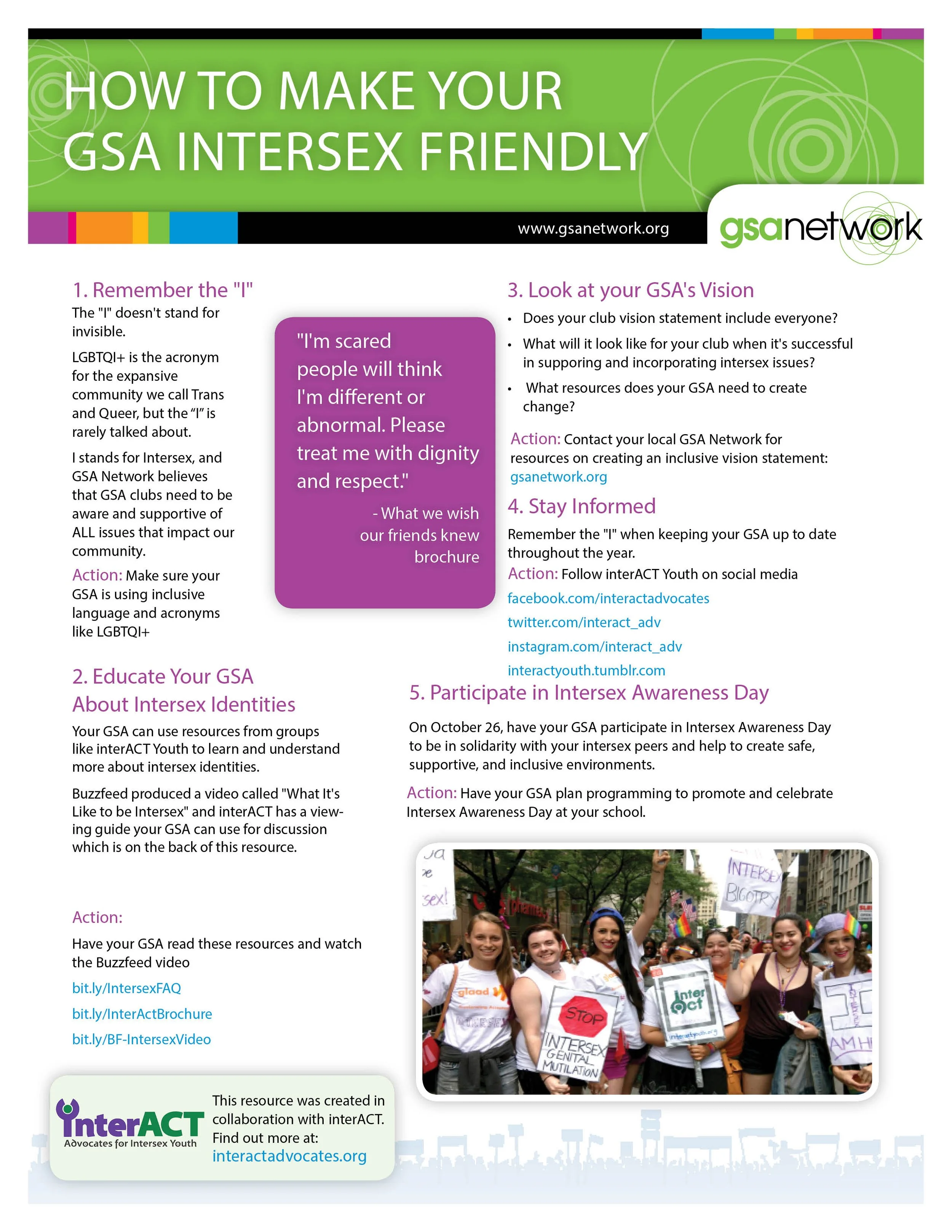 How to Make your GSA Intersex Friendly