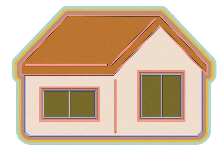 Illustration of a house representing home and family foundation in Tarot