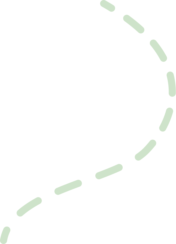 Green dashed line arc.