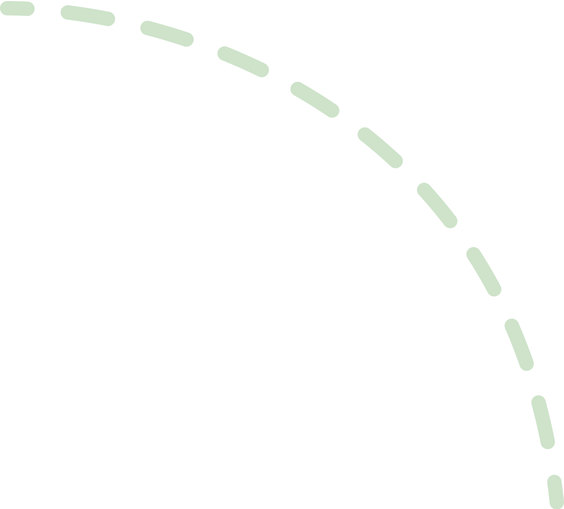 Green curved dashed line.
