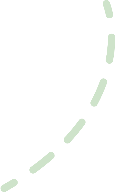 A dashed green curved line.