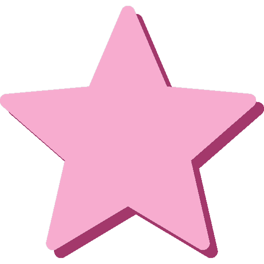 Pink five-pointed star with shadow.