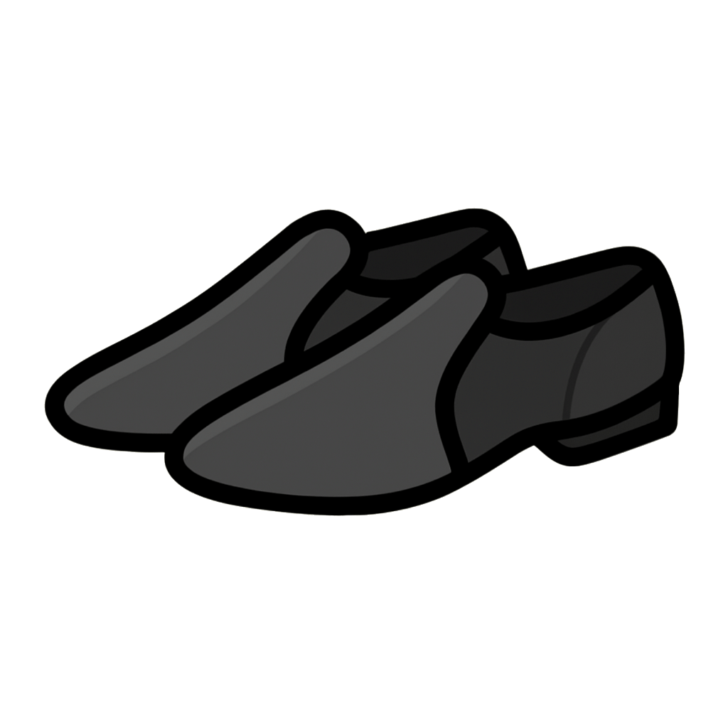 Illustration of a pair of black jazz shoes.