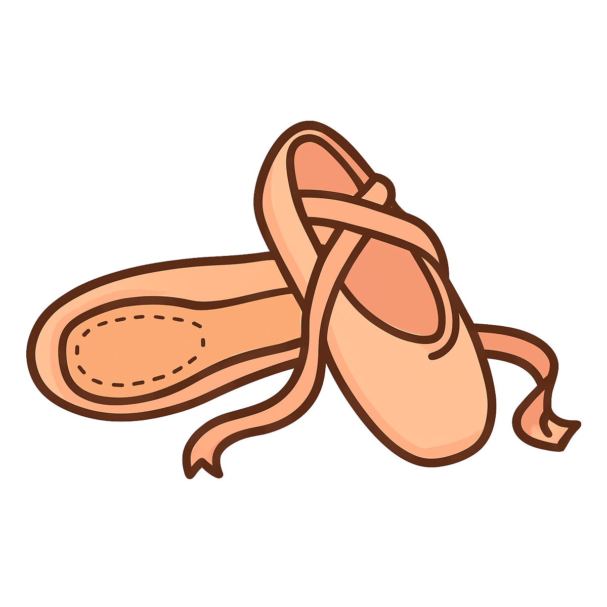 Drawing of pink Ballet shoes