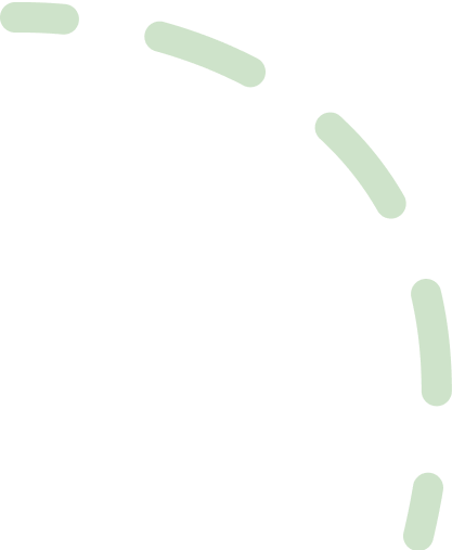 Green dashed curved line.