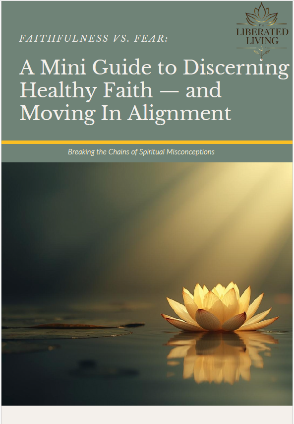 Cover of “Faithfulness vs. Fear.” A golden lotus floats on still water under radiant sunlight, symbolizing clarity, trust, and Spirit-led alignment.