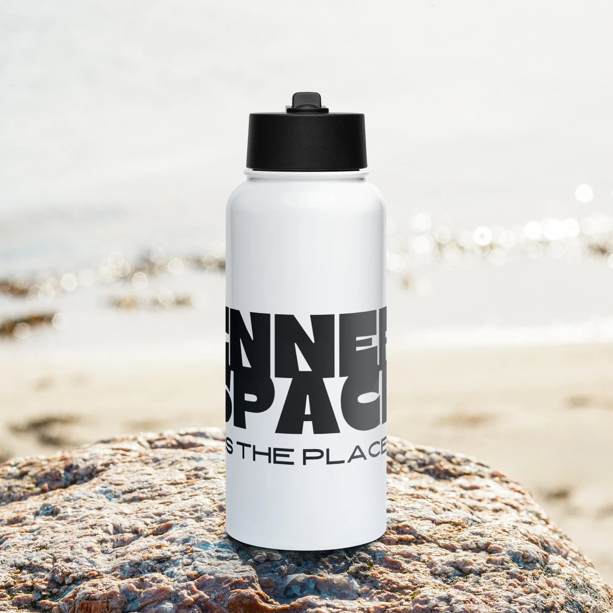 Inner Space Stainless Steel Water Bottle with Straw Lid