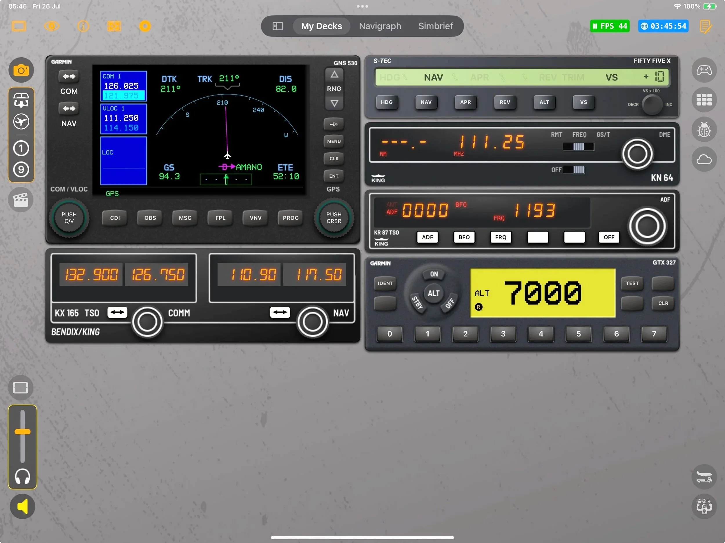 Piper Seminole with GNS
